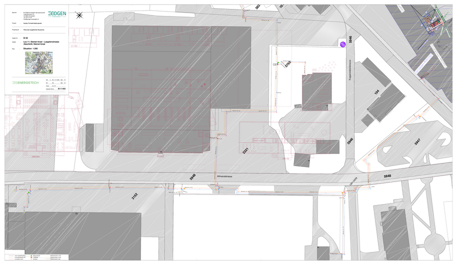 Planskizze Fernwärmebau Einsiedeln 