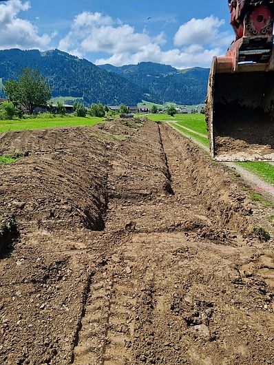 Bauphase Wärmenetz ECOGEN Genossenschaft Euthal