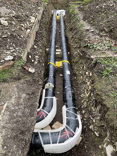 Einblick Bau Fernwärmenetz Euthal