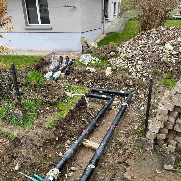 Anschluss der Fernwärme an ein Einfamilienhaus 