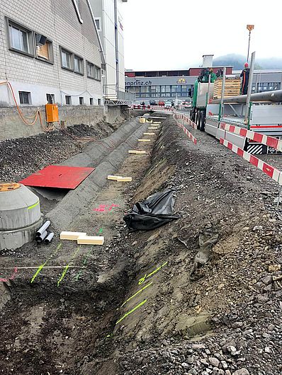 Fernwärmebau Steinel Areal Holzenergie Einsiedeln 