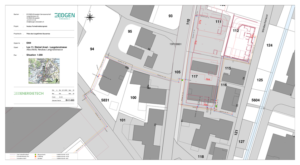 Planskizze Fernwärmebau Einsiedeln 