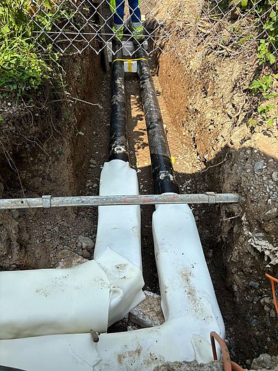 Fernwärmeleitung Bauphase GRO Schwyz
