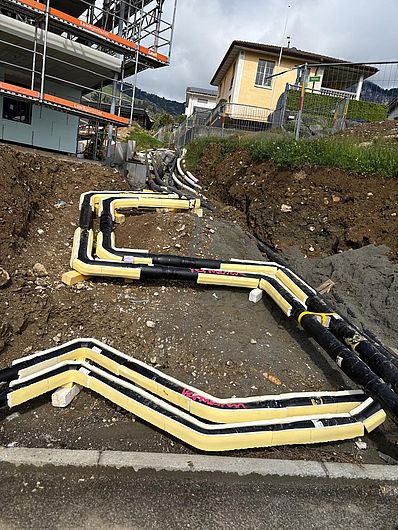 Fernwärmeleitung Bauphase GRO Schwyz