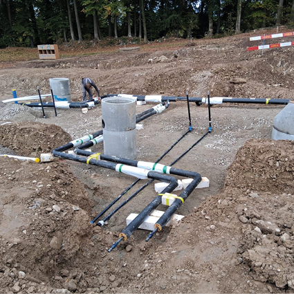 Grabem Fernwärmebau Greppen